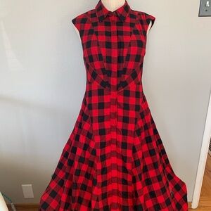 Plaid Red and Black Dress